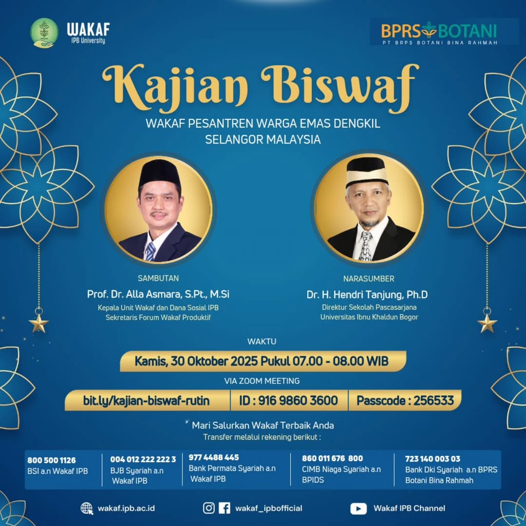 Dr. Hendri Tanjung Tekankan Pentingnya Wakaf Produktif di Kajian Biswaf IPB University